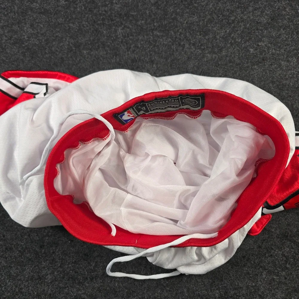 Nike Chicago Bulls NBA Authentic Basketball Shorts White Red Men's Size 48